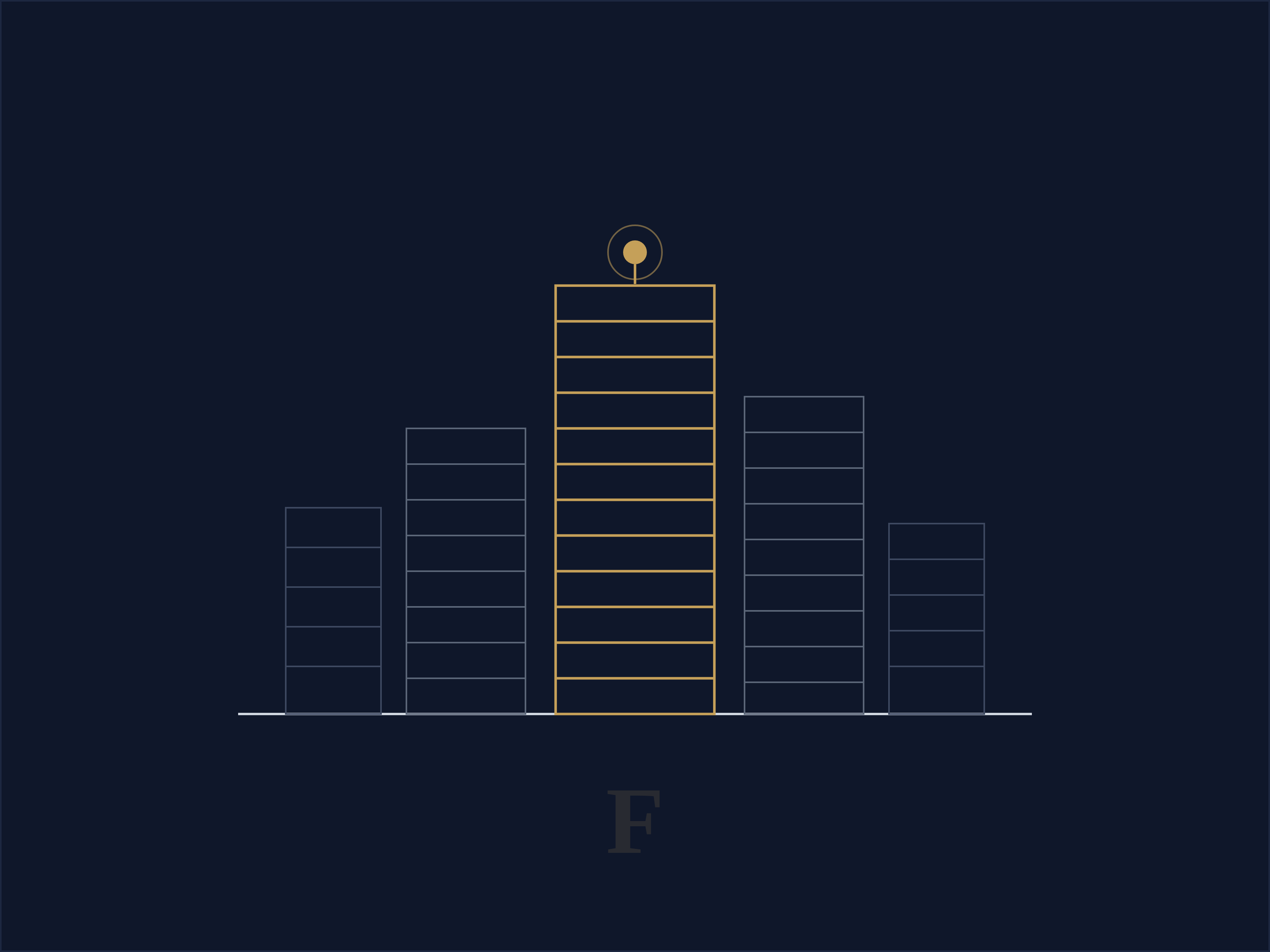 Fortis line-art drawing of the South Florida condominium skyline with one tower marked on the compliance clock