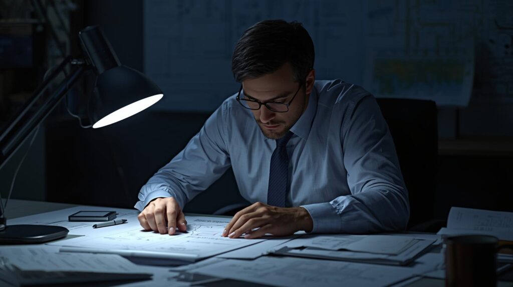 engineer preparing detailed building inspection report and structural assessment documentation