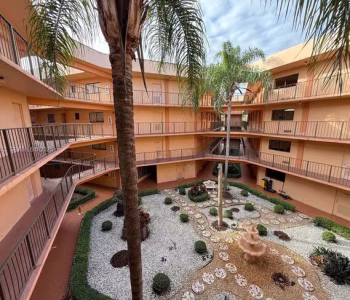 Horizons West Building 2 interior courtyard reviewed for building recertification and restoration engineering assessment